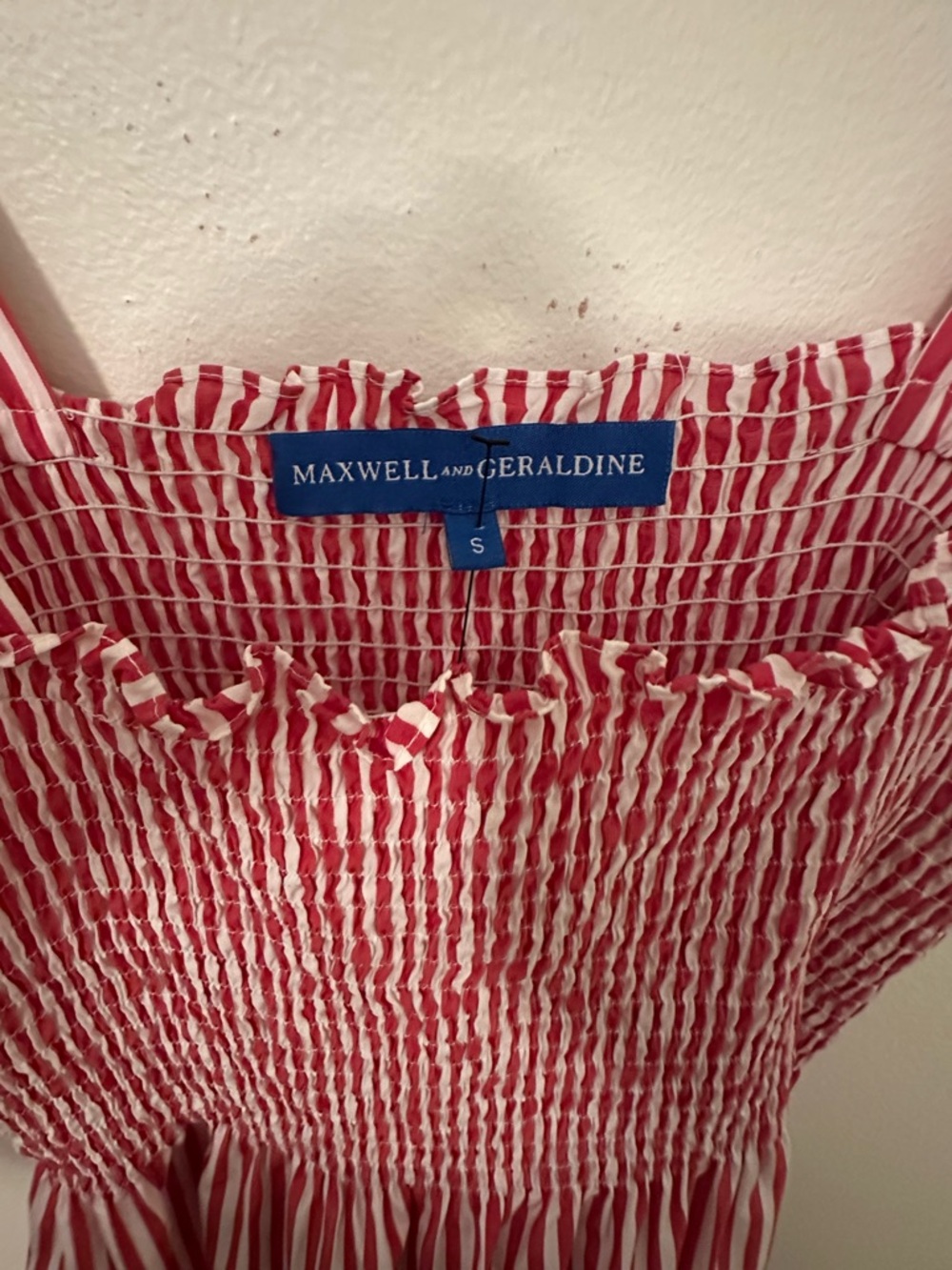 Maxwell and Geraldine BROOKE Striped Red Maxi Dress Small - Picture 7 of 9